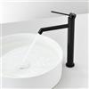 KeeGone Miscelatore per lavabo girevole a 360°, rubinetto per bagno con miscelatore per acqua calda e fredda, altezza bocca 222 mm, rubinetto monocomando per bagno, nero opaco.