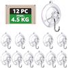 GeeMiLo Ventosa con gancio, gancio a ventosa - [Ø 45 mm] [12 pezzi] [max. 4,5 kg] [2 mm di spessore], ventose di alta qualità per campeggio, bagno, cucina, auto, vetro, porta asciugamani, decorazione