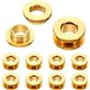 PATIKIL 8mm(1/3 Pollici) Ottone Massiccio Foro Occhi 10pz Piatto Autosostegno Anelli Tenuta con Rondella per Pelle Artigianato Ottone Tono