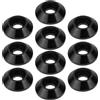 YINETTECH 10PCS M6 Nero Presa Esagonale Bullone Rondella a 45 ° Carico Diffusione Rondelle Coniche In Lega di Alluminio Guarnizione Testa Coppa per Applicazioni di Montaggio Accessori Meccanici Parti