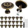 JINGIHE 20 pomelli per armadi vintage, 30 mm, rotondi, in bronzo, con viti da 25 mm, maniglie per armadi, cassetti, cucine, bagni, armadi, cassetti
