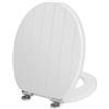 Angel Shield Sedile WC in legno bianco, antibatterico, con cerniere regolabili, adatto per il bagno, con chiusura rallentata e sgancio rapido per una facile pulizia e montaggio (chiusura ammortizzata,