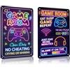 DIFLAX 2 Pezzi Insegna in Ferro all'Effetto Neon, Decorazione Gaming per Parete, Stanza Gamer, Bar e Feste, Adatta a Gamers e Adolescenti, Imitazione Luce Neon per la Deko del Salotto dei Giochi