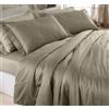 Mahome Parure Copripiumino Matrimoniale Raso di Cotone 100% 300 fili (TC) - Sacco 250x200+40 cm, 2 federe con volant - Made in Italy - Sabbia
