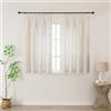 Joydeco Tende Lino Semitrasparenti per Interni Finestre 2 Pezzi L 117 x A 137 CM, Tende Decorative Moderne con Fettuccia Camera da Letto Soggiorno Sala da Pranzo, Bianco
