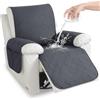 YSTELLAA Copripoltrona 1 Posto Impermeabile, Copripoltrona Relax Reclinabile, Copri Poltrona Con Braccioli Antigraffio Antimacchia, Copri Poltrona Elettrica Antiscivolo, Grigio Scuro