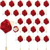 QUARKZMAN 24pz Rosa Rosso Vino Corpetto di Fiori Artificiali Asole Tasca Boutonniere Spilla per Cerimonia Nozze Anniversario Ballo Formale Cena Festa