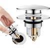 XRVRILE Tappo per lavandino, 25 - 46 mm, tappo per lavandino, tappo per capelli, in ottone pop up, valvola di scarico con filtro di scarico, durevole, ricambio per bagno, cucina, lavello