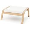Vinylla - Copripoltrona di ricambio per sedia Ikea Poang (poggiapiedi con design 2, cotone - bianco)