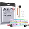 BTF-LIGHTING FCOB COB RGB WS2811 IC Indirizzabile Striscia LED DC24V 3m 864LEDs/M 26W/M 12mm Bianco PCB Inseguimento Colore Flessibile ad alta densità Corda LED IP30 NON Impermeabile (Solo Striscia)