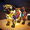 TZQFROCE Lampada Corgi e carlino lampada da tavolo carina vintage lampada decorativa per animali domestici lampada da tavolo 3D decorazione per la casa illuminazione camera da letto per gatti e amanti