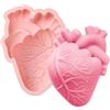 Ipotkitt 1 stampo in silicone a forma di cuore rosa a forma di organo imitazione a tema Halloween, stampi per fai da te, cioccolato, biscotti, torte, ghiaccio, caramelle, snack per feste