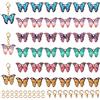 SUNNYCLUE 1 scatola da 36 ciondoli smaltati a forma di farfalla in 6 colori lega, chiusura moschettone, anelli apertura, per realizzare collane, orecchini, bracciali, creazioni