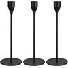 SZSIQI Set di 3 Porta Candele da Tavolo, 24 cm Candelabro Neri, Portacandele Conico per Tavoli, Porta Candela, Portacandele in Metallo, Candeliere da Tavolo Decorazioni per Matrimoni Compleanni Natale