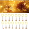 Dumcuw Luci per bottiglie, 20 luci LED a batteria, ricaricabili tramite USB, 2024, con tappo di sughero, per decorazioni natalizie (bianco caldo, confezione da 16)