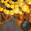 Bigzom Lampioni solari per esterni resistenti alle intemperie, catena luminosa solare da esterno 4 metri, 20 LED, impermeabilità IP65, 8 modalità, per giardino, balcone, cortile, matrimonio, Natale