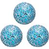 QUARKZMAN 3 Pz Palle Decorative in Vetro 6 cm Sfere Centrotavola in Vetro Mosaico per Decorare Ciotole Vasi Tavolo da Pranzo Festa, Blu Profondo