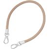 QUARKZMAN Tra Collo in Pelle, 1pcs 60cm/23.62 Manico di Sostituzione Corto in Pelle PU Intrecciata con Fibbie Metallichette(tra Collo Marrone Grigio + Fibbia Argento)