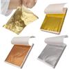 BetterJonny Foglia d'oro di imitazione, 300 fogli d'oro, foglia d'oro, foglia d'oro, foglia d'argento, decorazione per progetti artistici, artigianato, decorazione (8,5 x 8,5 cm)