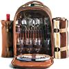 Hap Tim zaino da Picnic con Cooler scomparto, Bottiglia rimovibile/Wine Holder, Fleece coperta, piatti e posate set ideale per EN Plein Air, Sport, Trekking, campeggio, barbecues, 4 persone-caff