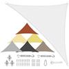Sichtschutz Tenda parasole impermeabile, triangolare, in poliestere PES, 95% protezione UV, resistente alle intemperie, antistrappo con set di fissaggio per terrazza e giardino, 1,6 x 1,6 x 2,3 m, colore bianco