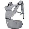 SONARIN Front Premium Marsupio Neonati Ergonomico Con Sedile,Multifunzione,Bambino da 0 a 3 anni,fibbia rotante a farfalla,Sicuro e Comodo,Adattato al crescere del tuo bambino(Grigio)