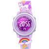 Dotodo Giocattoli regali per bambini di 3 4 5 6 anni, orologio per ragazze dai 3 ai 10 anni con luci LED impermeabili allarme - I migliori regali, Unicorno Viola, casual