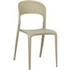 Totò Piccinni Sedia Omega in Polipropilene Moderne Design Impilabile,(L) 43x(P) 50x(A) 84 cm (1, New Sabbia)
