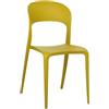 Totò Piccinni Sedia Omega in Polipropilene Moderne Design Impilabile,(L) 43x(P) 50x(A) 84 cm (1, New Giallo Senape)
