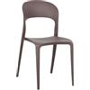 Totò Piccinni Sedia Omega in Polipropilene Moderne Design Impilabile,(L) 43x(P) 50x(A) 84 cm (1, New Tortora)