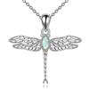 VONALA Collana da donna in argento Sterling libellula opale libellula ciondolo libellula gioielli regalo per donne adolescenti ragazze amanti della libellula, 22*33mm, Argento sterling, Opale