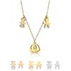 inSCINTILLE Collana Donna in Acciaio Inossidabile con Ciondolo Bebè e Cristalli Strass (Bimbi Piedini - Oro Giallo)