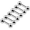 KJM FASHION Orecchini barbell in acciaio inossidabile anodizzato, per piercing orecchio, sopracciglio, cartilagine, trago, 6 pezzi,