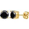 PAKORIO Orecchini a lobo PAKORIO moissanite fantasia colorata 0.2-4CT VVS1, argento sterling 925 placcato oro 14K, 4 punte, ipoallergenici pelli sensibili(Nero,0.2ct)
