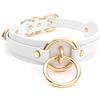 lalatia Girocollo Donna O Ring Choker Collana in Ecopelle (Bianco Oro)