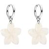 Purelei Orecchini Plumeria - resistenti all'acqua | Orecchini a cerchio con ciondolo a fiore in acciaio inox | 14K placcatura in oro, argento e 18K placcatura in oro rosa | Orecchini ispirati