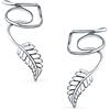 Bling Jewelry Foglia Di Natura Piuma Cartilagine Orecchini A Clip Avvolgenti Per L'Orecchio Gioielli Occidentali Per Donne E Uomini Con Lobo Non Forato In Argento Sterling .925 Regolabile