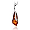 SilverAmber Jewellery Ciondolo moderno in argento Sterling 925 e vera ambra baltica - GL344, Pietra Argento sterling Resina, Ambra