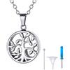 Richsteel Collana Urna Collana Personalizzata con Nome Inciso Albero della Vita in Acciaio Inox Antiallergico Cremazione Commemorativa Ricordo con Piccolo Imbuto
