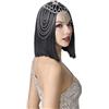 BABEYOND ArtiDeco - Fascia per capelli da donna, stile Gatsby anni '20, flapper girl argento Taglia unica