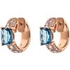 BRONZALLURE Orecchini Donna placcati Oro 18k - Orecchini a Cerchio Anallergici con Pavé di Cubic Zirconia Blu - Gioielli Made in Italy - Idea Regalo Compleanni, Anniversari, Festa Donna, Festa Mamma