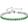 FANCIME Braccialetto da tennis da donna, in argento, con pietra del mese di nascita, regolabile, con brillantini, gioielli idea regalo per donne, fidanzate, mogli, mamma, Medium, Argento sterling