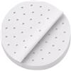 TopHomer 100Pz 25 cm Carta Forno per Friggitrice ad Aria, Rotonda, Porosa Bianco | per 3.0-5.0L air fryer, antiaderente, impermeabile, senza bpa, monouso, resistente al calore fino a 220 °C
