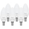 ORALUCE Lampadine LED E14 Luce Fredda 6500K, Lampadina E14 5w Equivalenti a 40W, 545 Lumen, Forma a Candela C37 E14 LED, Risparmio Energetico, Non Dimmerabile, 6 Pezzi