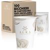AURA LUXURY COLLECTION Bicchieri in cartoncino imbustati singolarmente monouso bianchi riciclabili per hotel e b&b 210 ml (100)