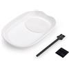 LELE LIFE Piatto grattugia in ceramica per aglio e zenzero, in porcellana, per grattugiare, macinare e immergere (ovale)