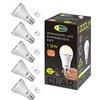CLAR - Lampada Ricaricabile 15W, Lampada a Batteria, Lampade Senza Corrente, Luci per Gazebo e Mercatini, Pack 5