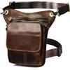 Le'aokuu - Borsa messenger da uomo, in vera pelle Coffee M