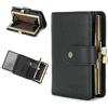CONTACT'S FAMILY Contacts Portafoglio da donna con blocco RFID, 11 scomparti per carte in pelle con finestra di identificazione, Nero , S, Casual