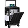 Sea choice Valigia da Trasporto Leggera 20 Pollici con Tasca Frontale Coperchio e Porta di Ricarica USB Valigia da Viaggio PC 4 Ruote Rotanti (37x33x56cm)